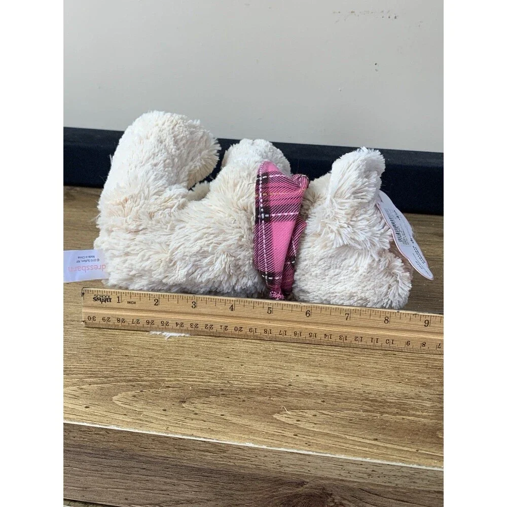 Dressbarn Breast Cancer Dog Plush Skye Pink Plaid Scarf Soft Stuffed Toy 8